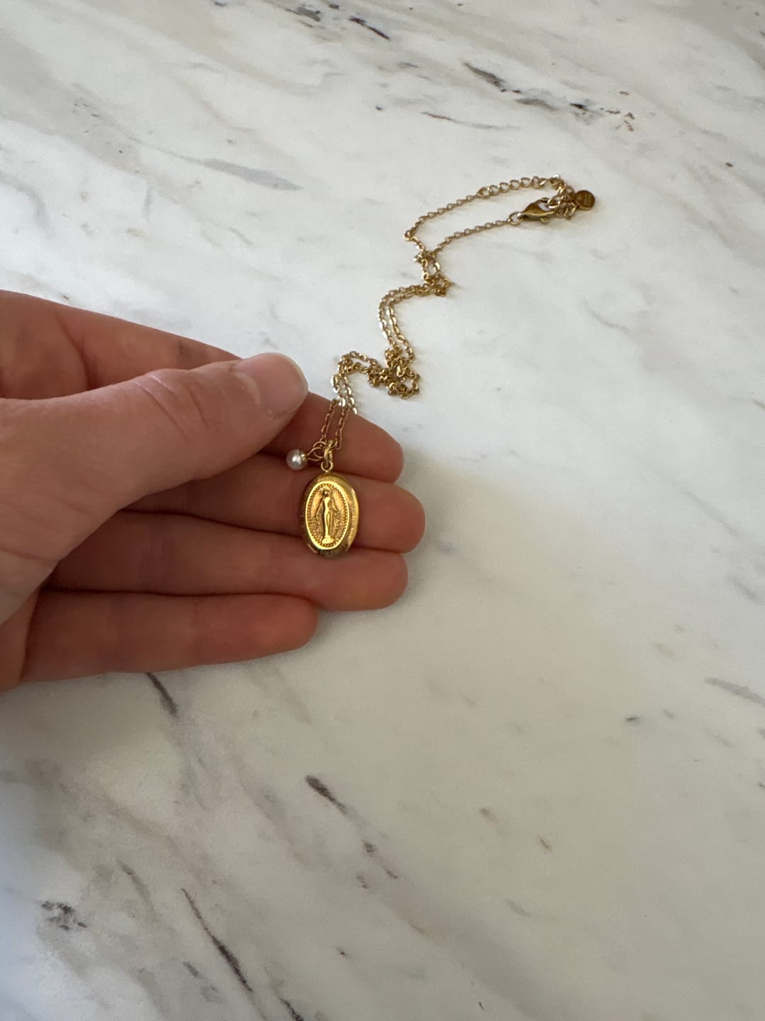 Customer photo review of Miraculous Medal Necklace PRE-ORDER