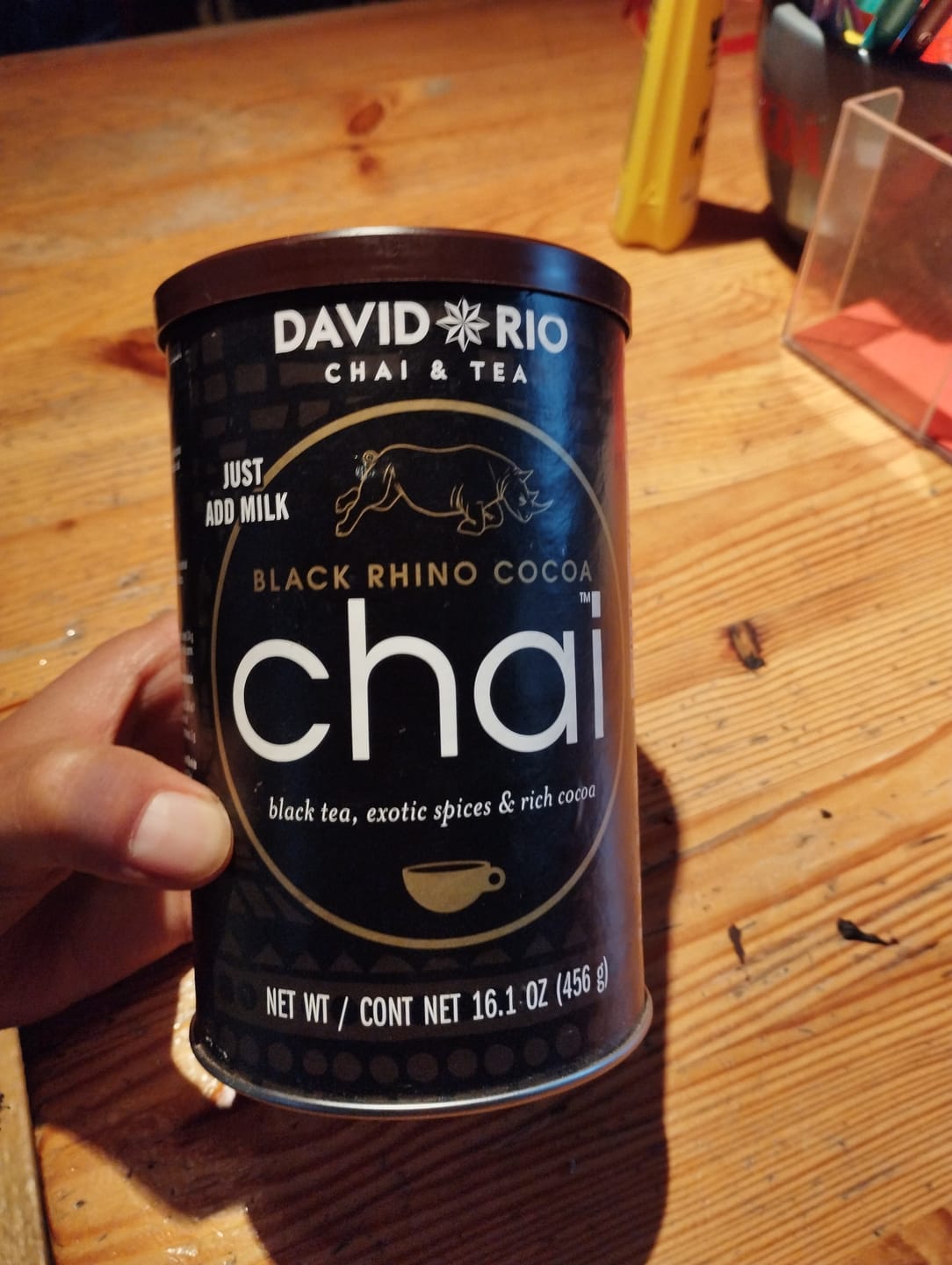 Customer photo review of David Rio - Black Rhino Cocoa Chai Tee