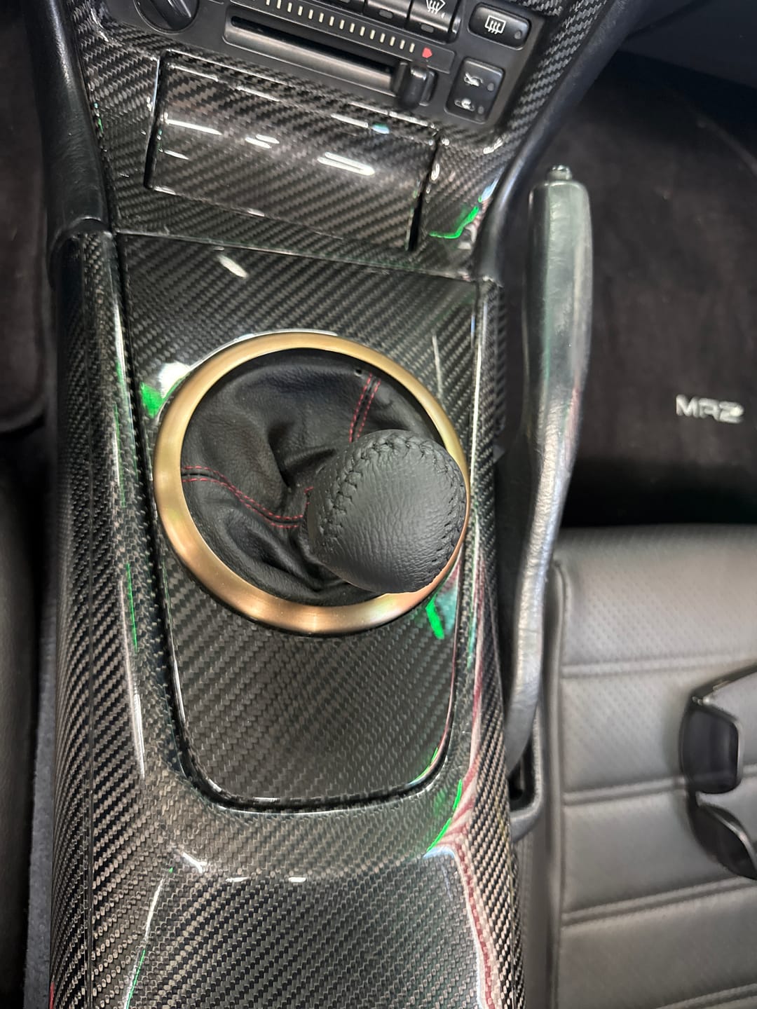 Customer photo review of MR2Heaven Full Pre-Preg/Dry Carbon Fiber Complete Replacement Interior Trim - #10 Halo Shifter Trim