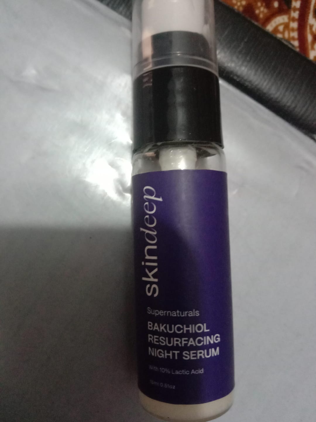 Customer photo review of BAKUCHIOL RESURFACING NIGHT SERUM - with 10% Lactic Acid
