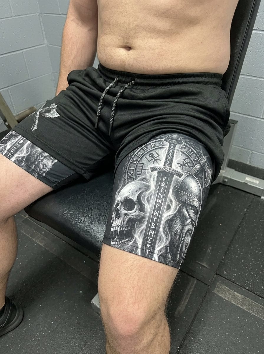 Customer photo review of Valhalla Warrior Spirit Gym Shorts - Quick-Dry Mesh Athletic Wear - 11512