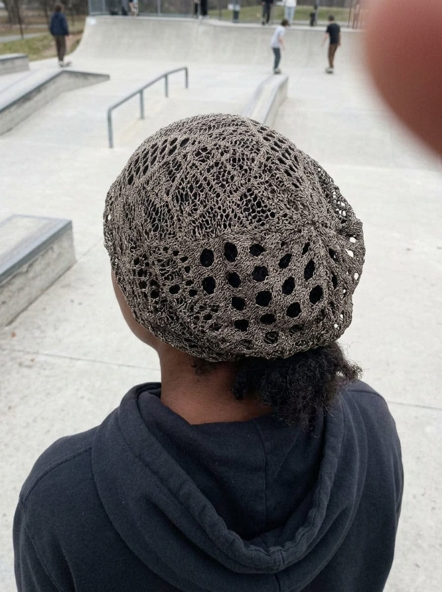 Customer photo review of Retro Mesh Hollow Breathable Pile Hat