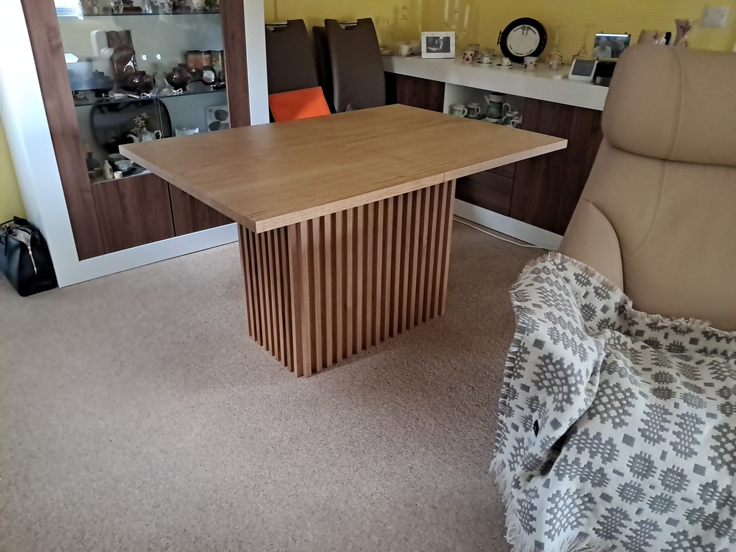 Customer photo review of Fluted Oak Extending Dining Table, Colm