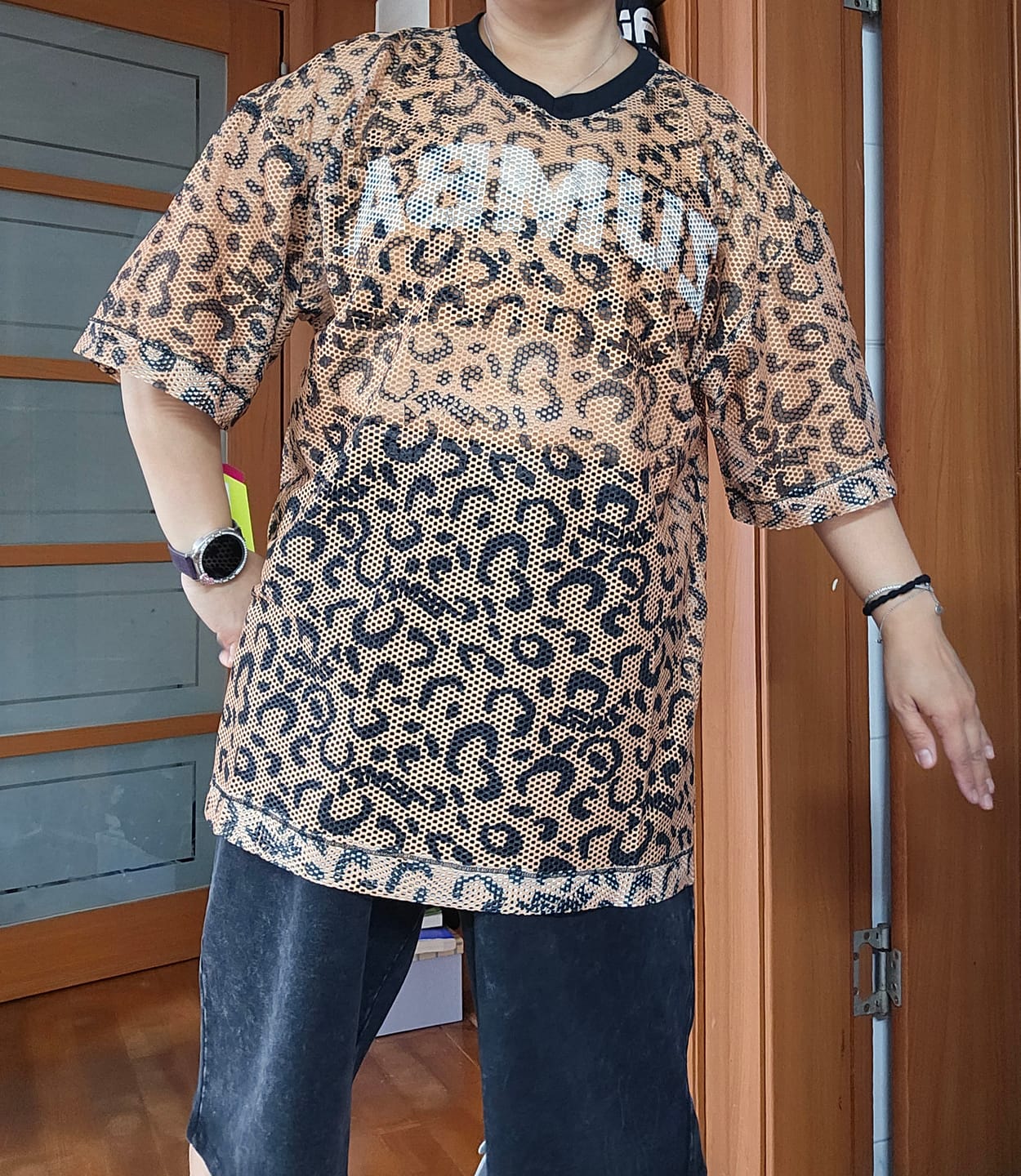 Customer photo review of Zumba Wildbeat Oversized Mesh Top