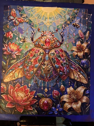 Customer photo review of Jeweled Scarab Lotus (80 Colors)