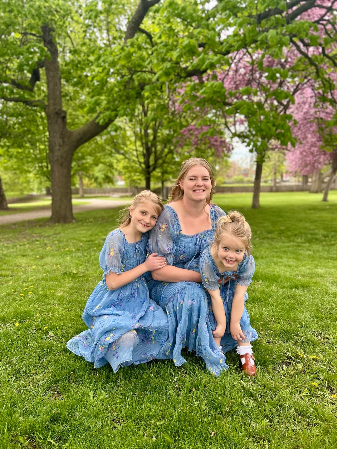 Customer photo review of Crinkled Chiffon Dress - Dusty Blue