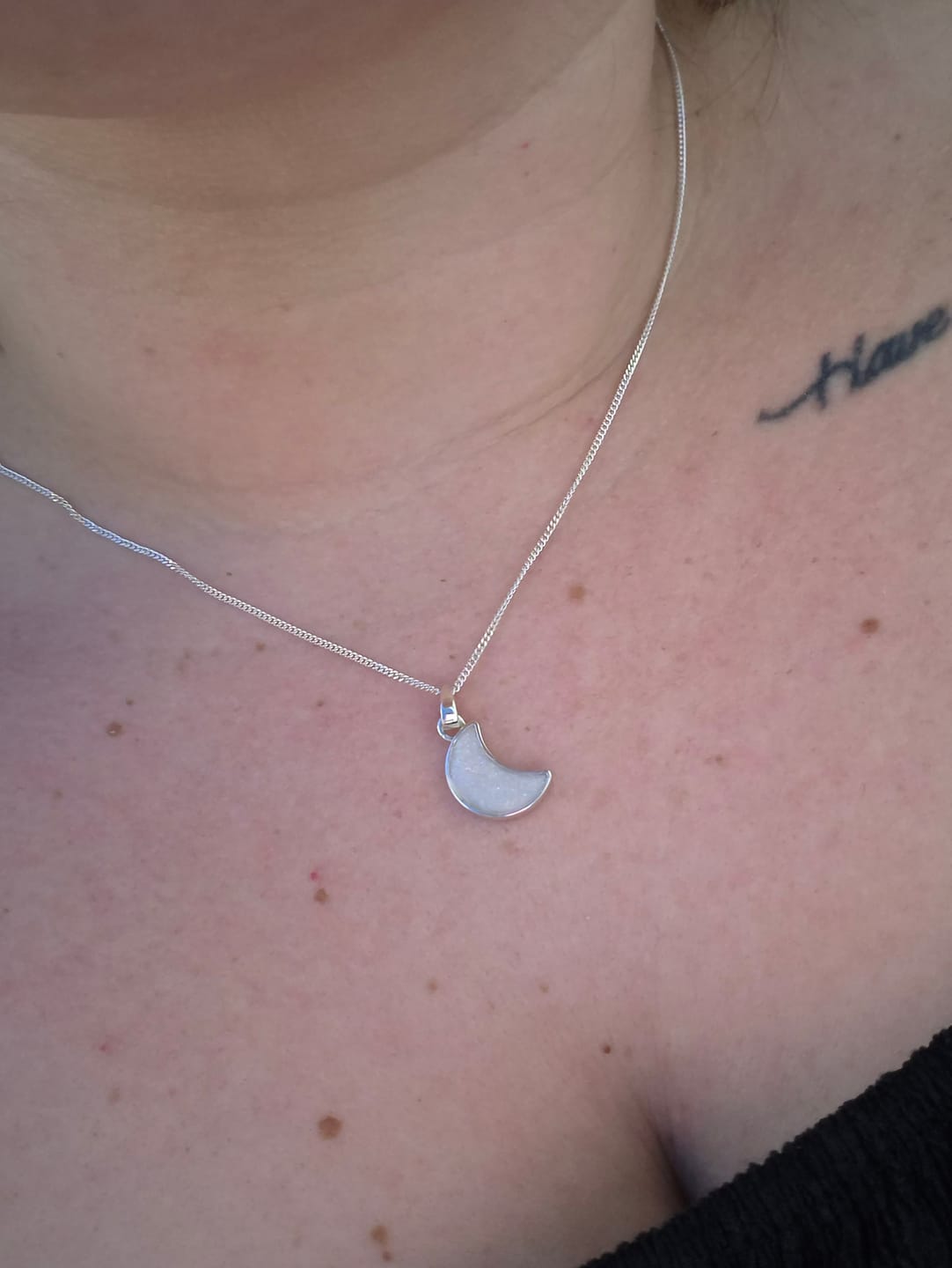 Customer photo review of Moon Keepsake Pendant