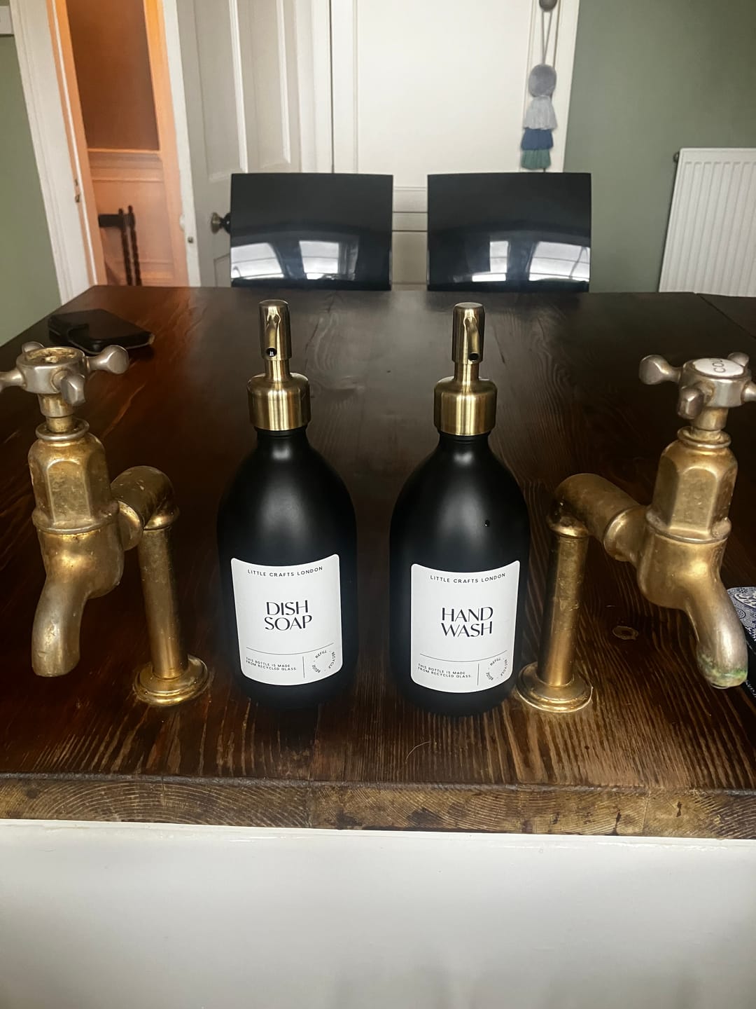 Customer photo review of Matt Black 500ml Glass Bottle with Metal Pump