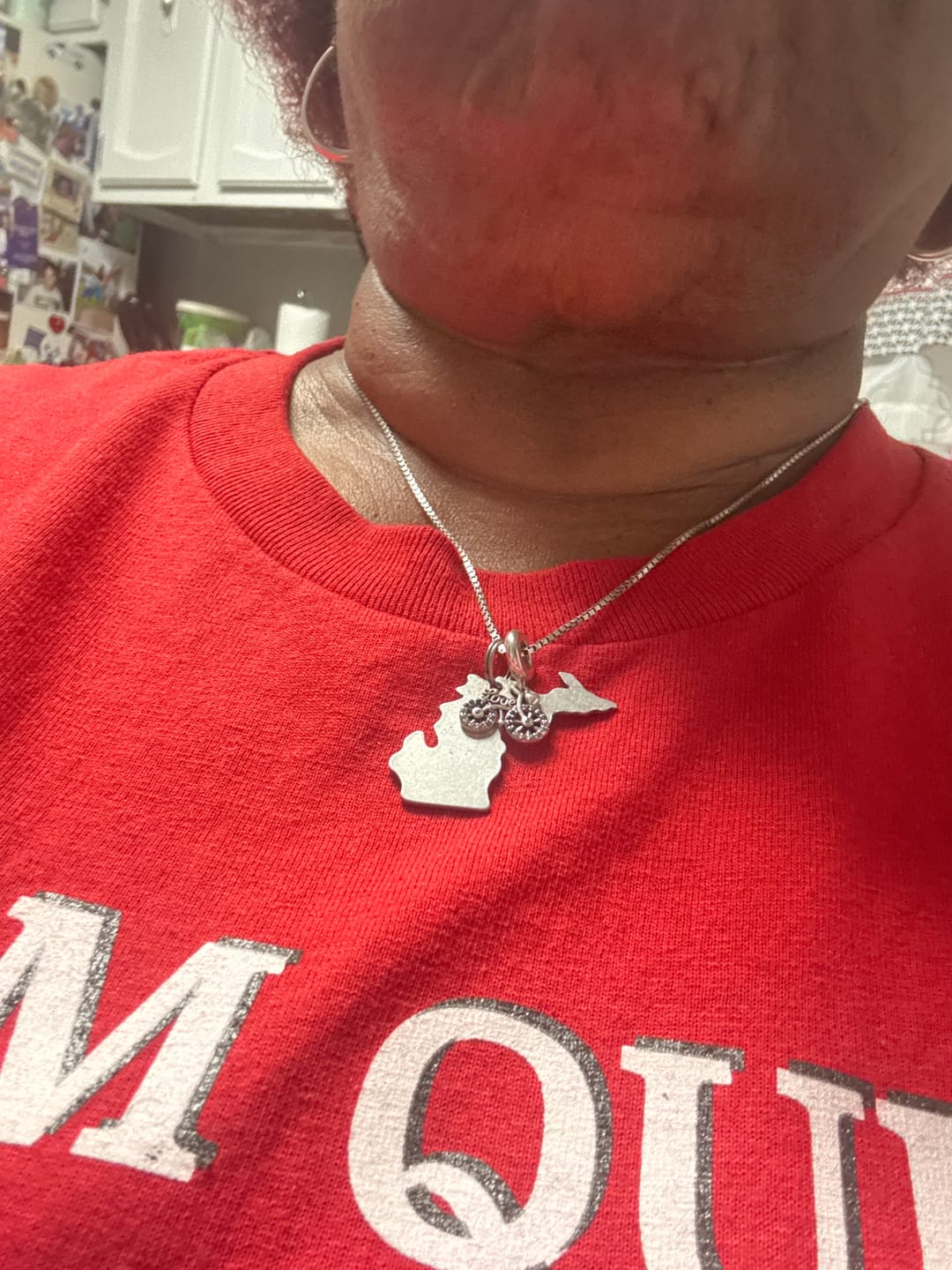 Customer photo review of Cycolinks 925 Sterling Silver Crystal Love Bicycle Pendant Charm