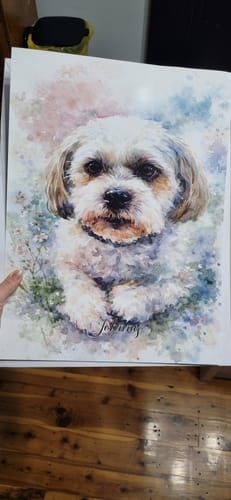 Customer photo review of Personalised Poster With Dog or Cat - Watercolour