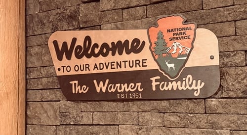 Customer photo review of 3D National Park Service Family Name Welcome Sign (Deer Design)