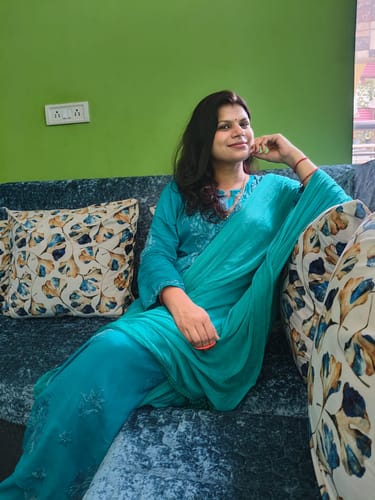 Customer photo review of Ruhaab Baby Pink Pure Chanderi set