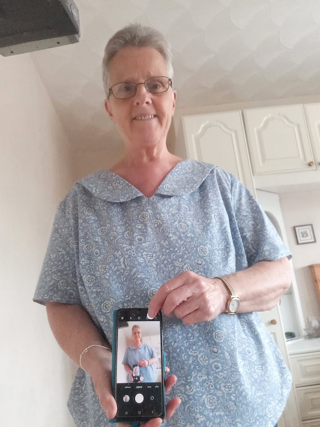 Customer photo review of Elegant Floral Rose & Hubble Cotton Poplin Fabric