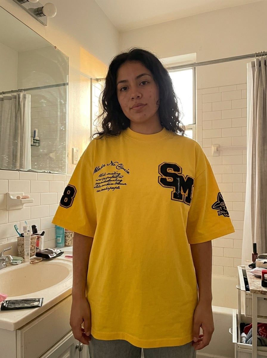 Customer photo review of Retro Motorcycle Style Heavy Patch Embroidered T-shirt