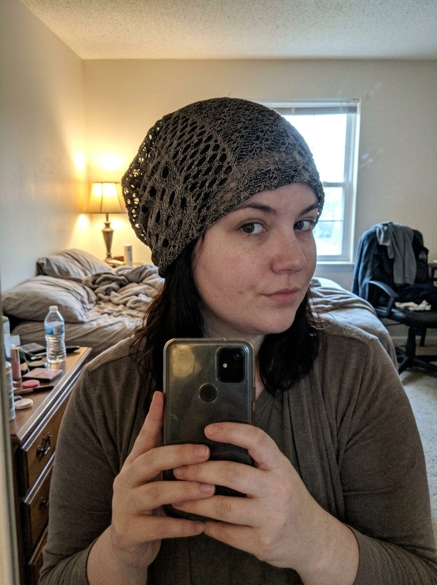Customer photo review of Retro Mesh Hollow Breathable Pile Hat