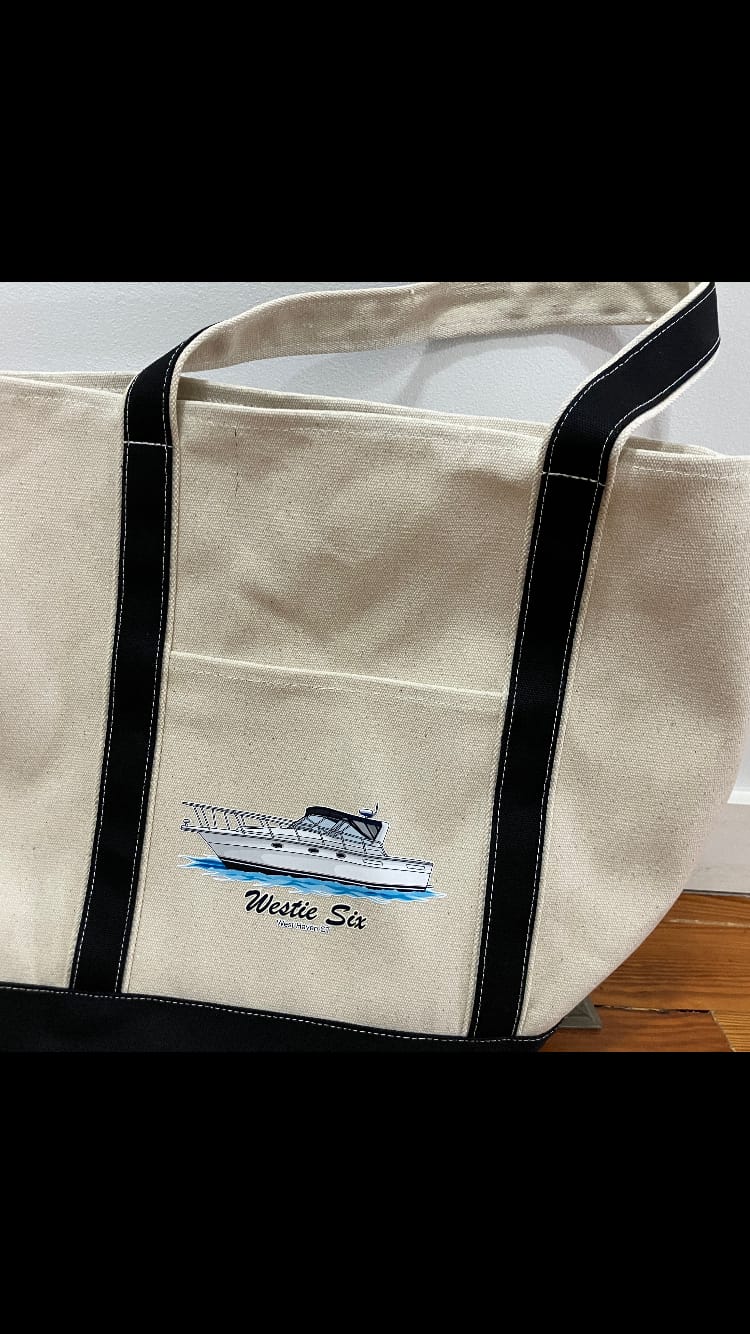 Customer photo review of Custom Boat Tote Bags