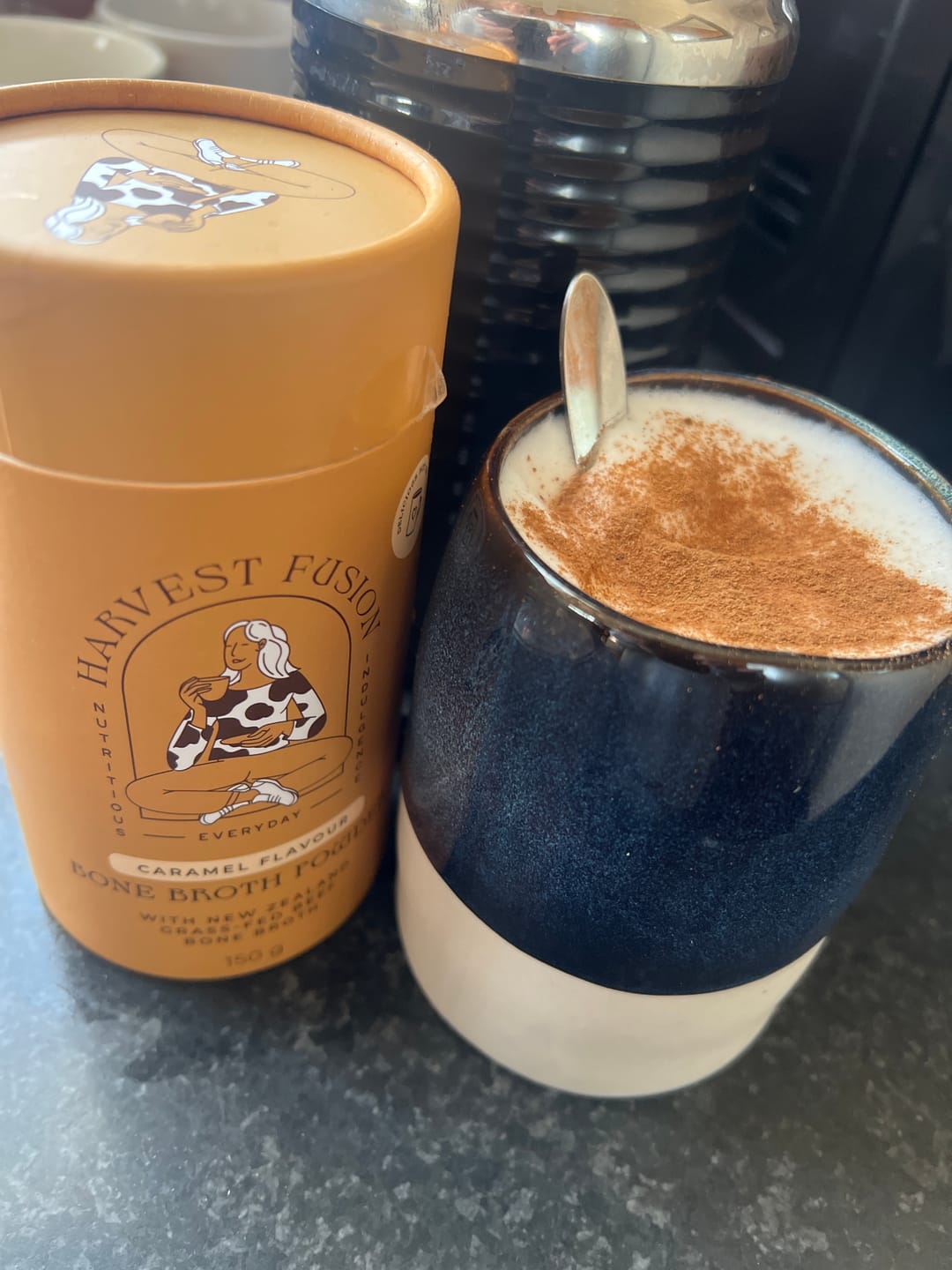 Customer photo review of Caramel Bone Broth Powder