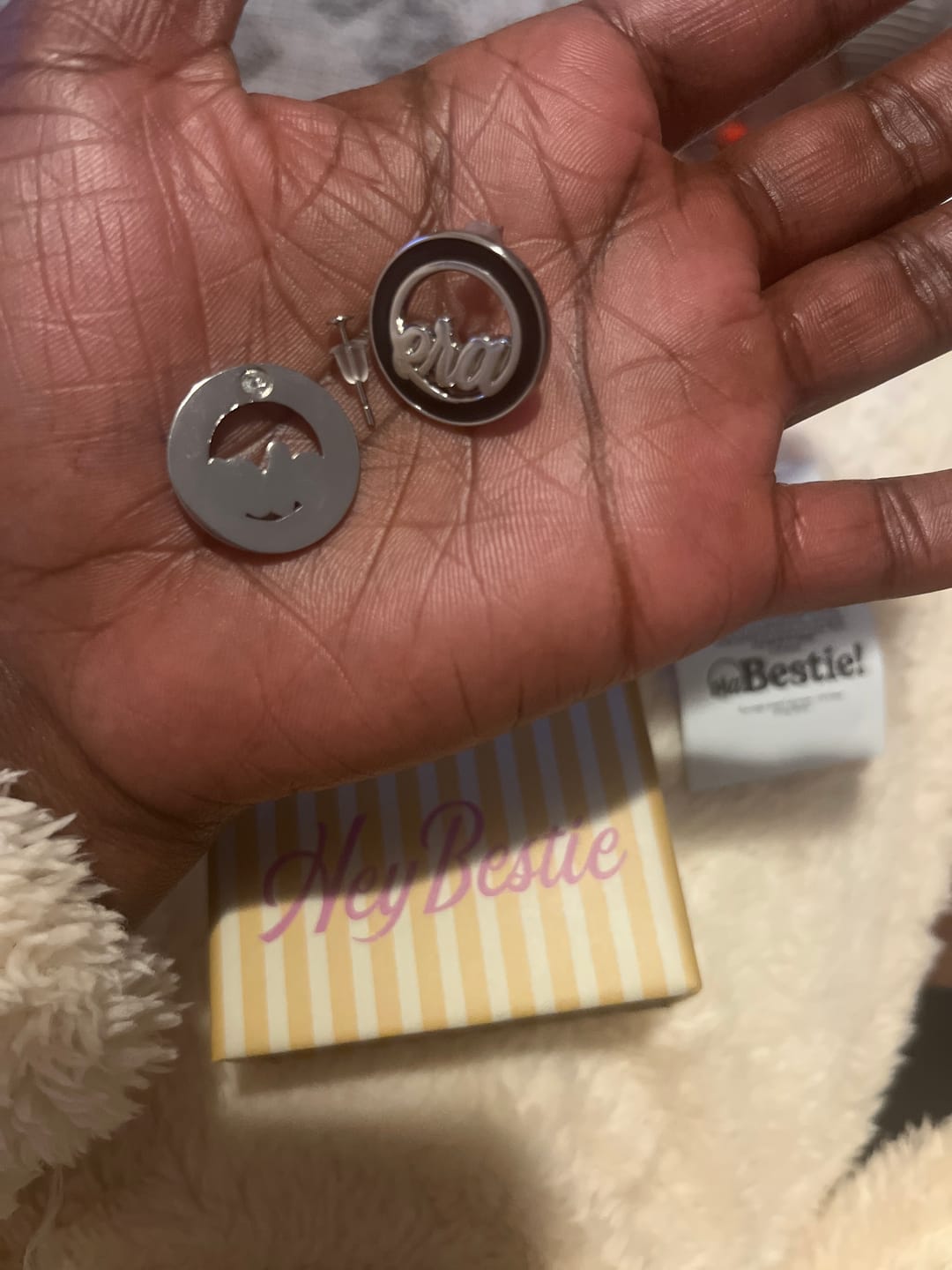 Customer photo review of Silver Diva Studs