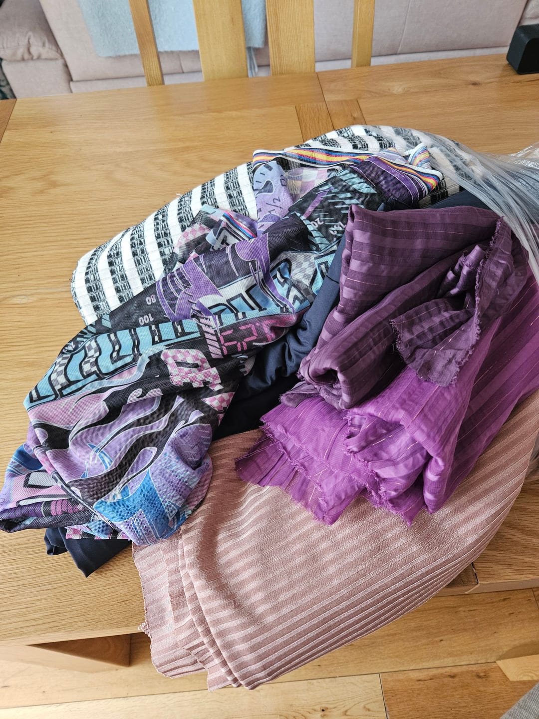 Customer photo review of 50p A Metre: Print & Plain Fabric Bundle