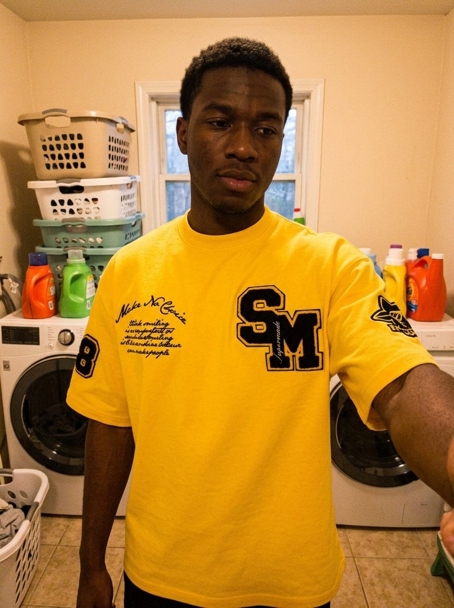 Customer photo review of Retro Motorcycle Style Heavy Patch Embroidered T-shirt