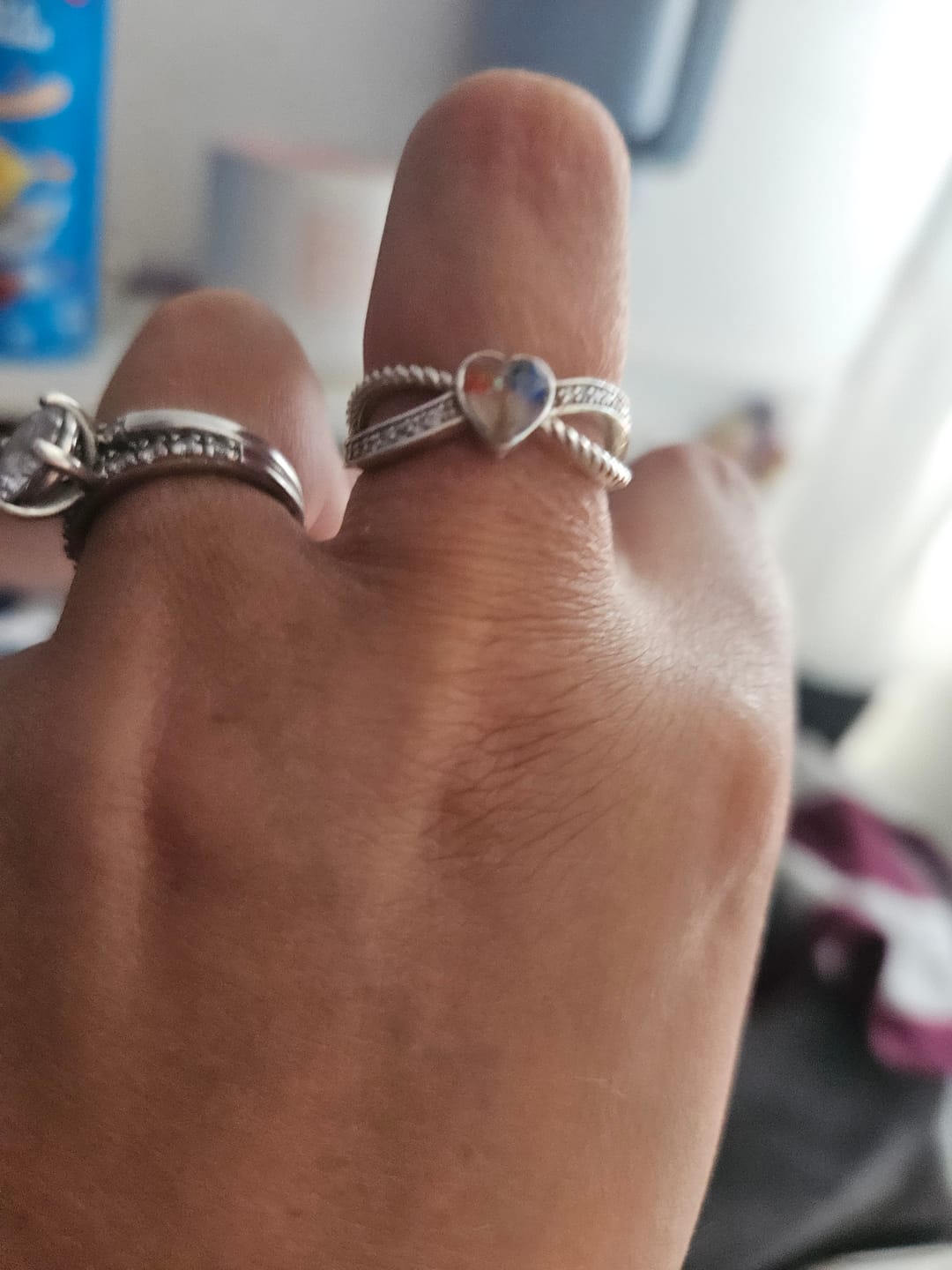 Customer photo review of Heart Infinity Twist Band Cubic Zirconia Crossover Ring