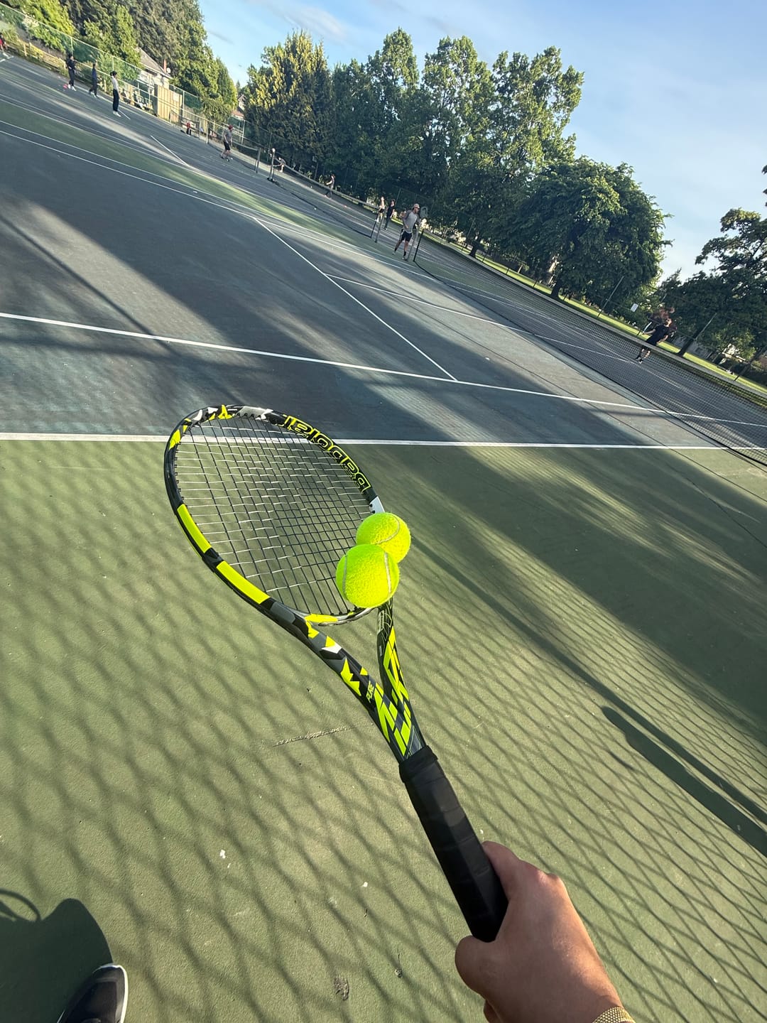 Customer photo review of Babolat Pure Aero Unstrung Tennis Racquet [Grey/Yellow/White]