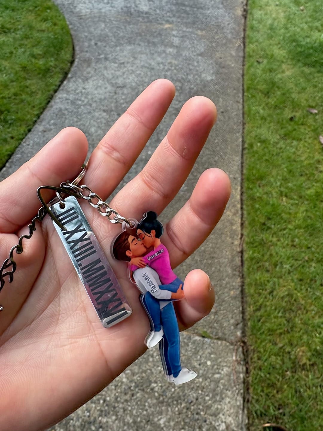 Customer photo review of Kissing Couple - Personalized Keychain, Gift for Couple