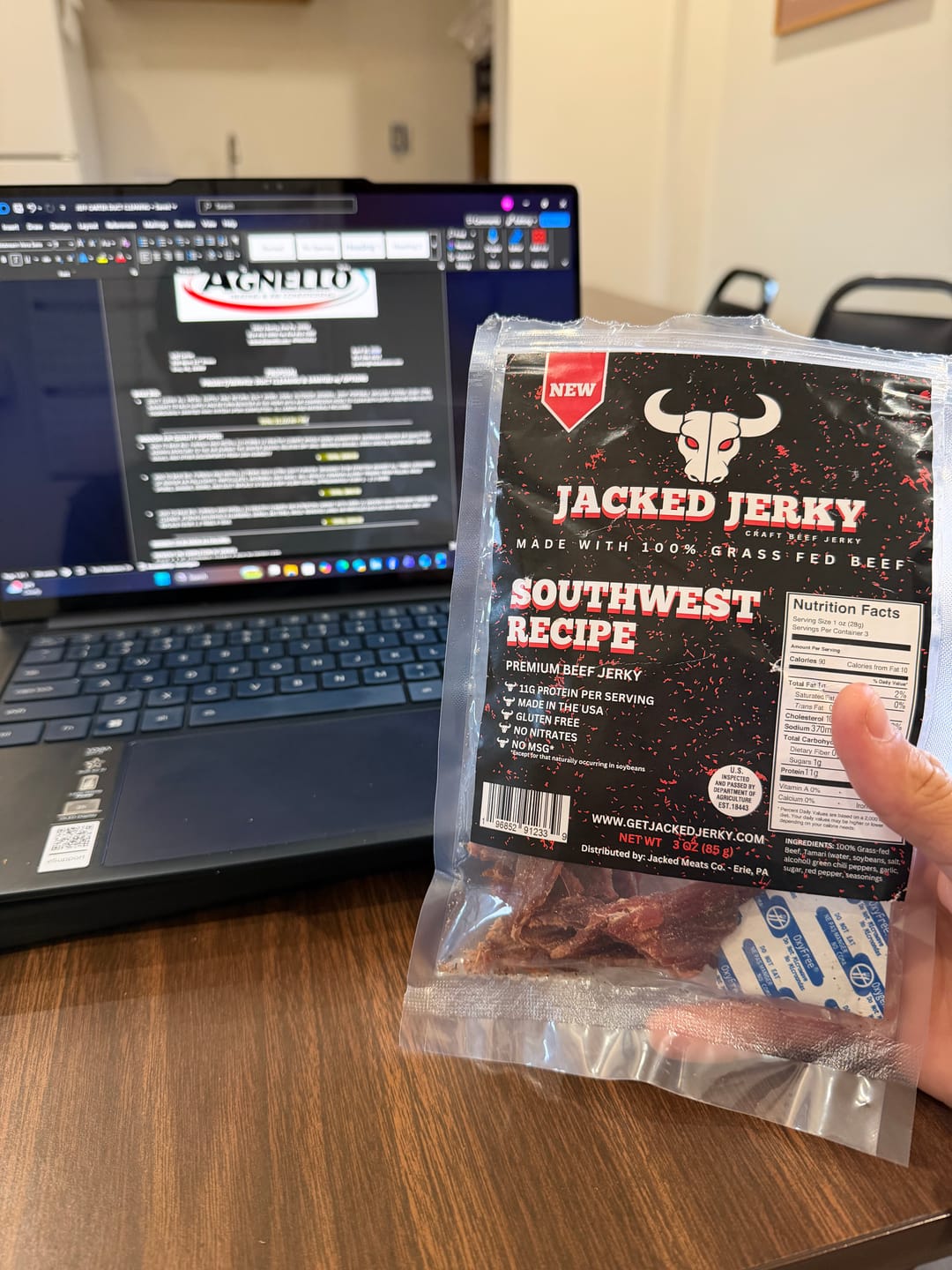 Customer photo review of Jacked Jerky - Made With 100% Grass-Fed Beef