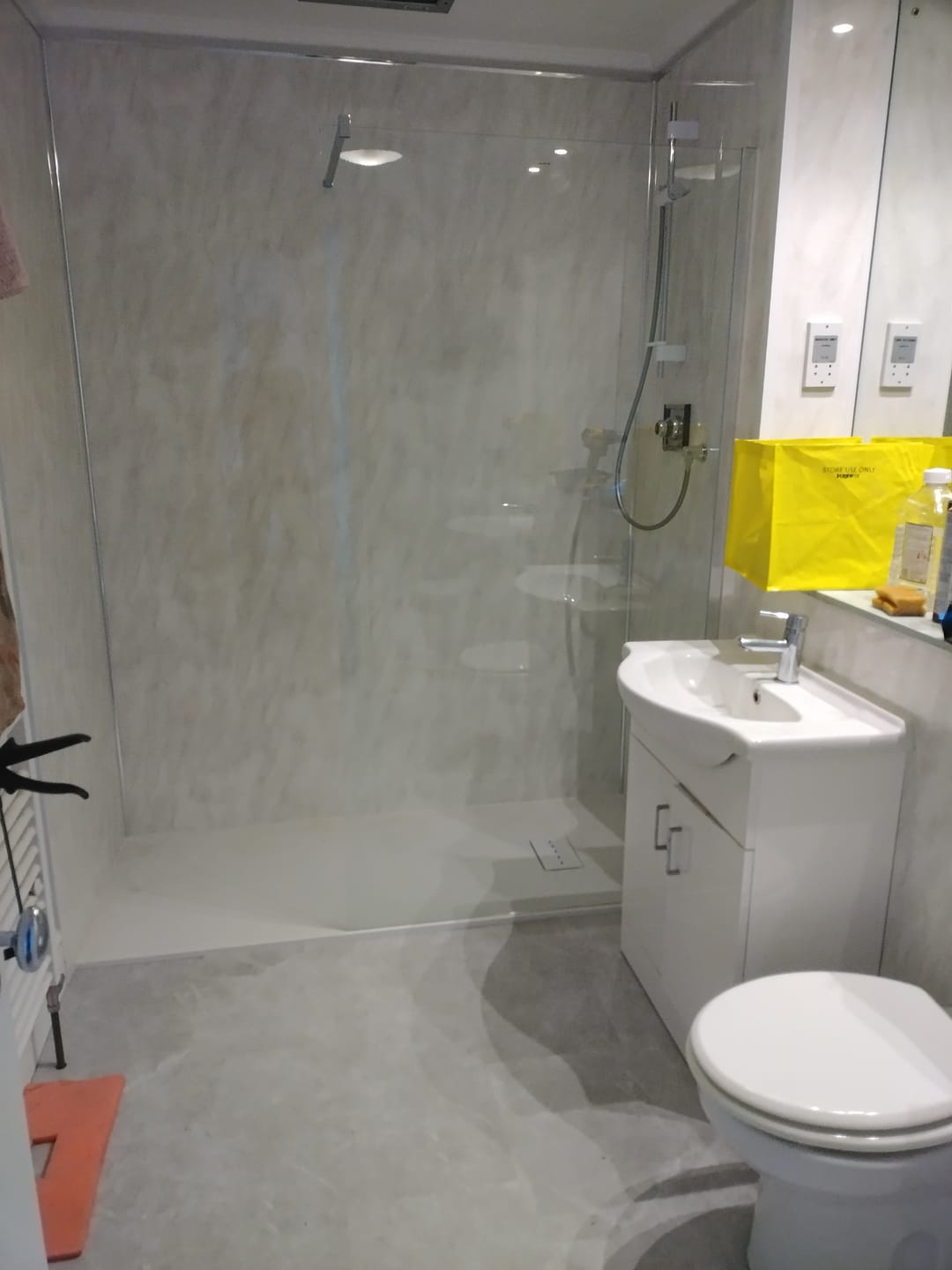 Customer photo review of 10mm White Ultra Matt Shower Panel 1M x 2.4M
