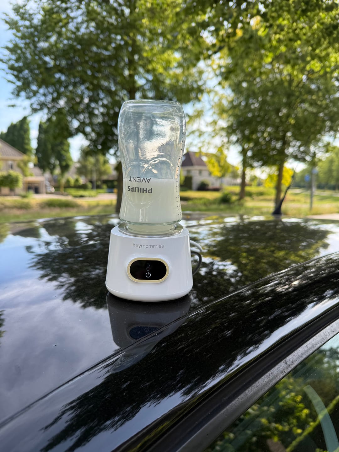 Customer photo review of Draagbare Flessenwarmer - Heymommies Warm Plus