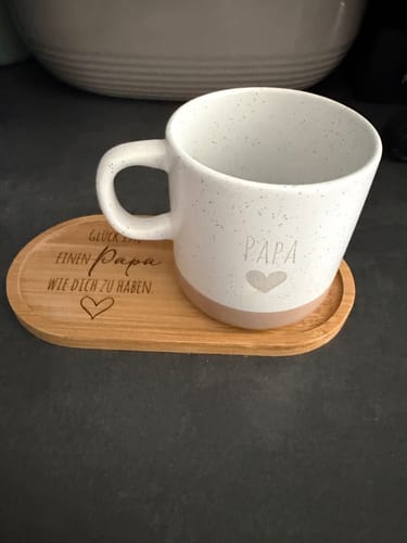Customer photo review of Geschenkset - Tasse + Tablett - Glück ist, einen Papa wie dich  zu haben