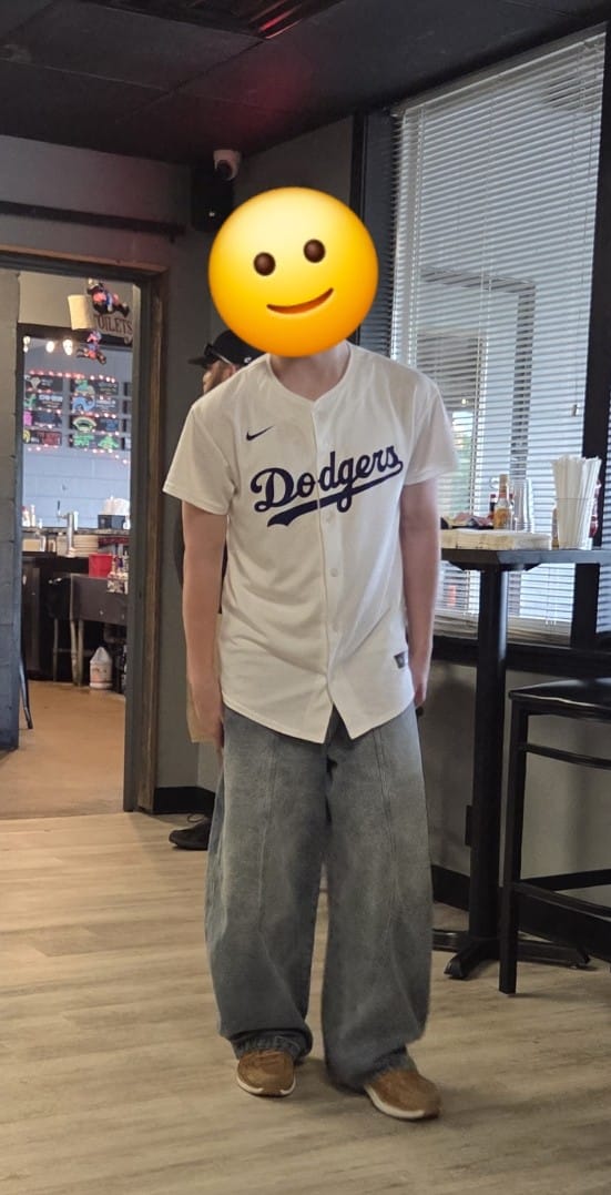 Customer photo review of Aelfric Eden Seam Panel Baggy Barrel Jeans