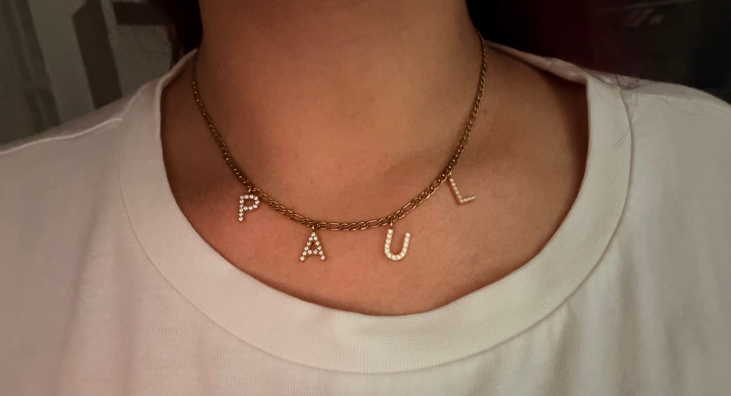 Customer photo review of Namenskette | 18K vergoldet