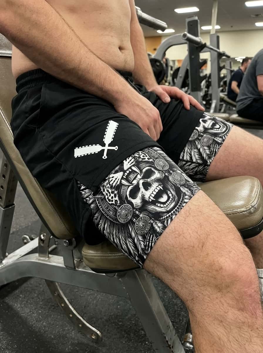 Customer photo review of Aztec Warrior 2 in 1 Printed Gym Shorts 11492