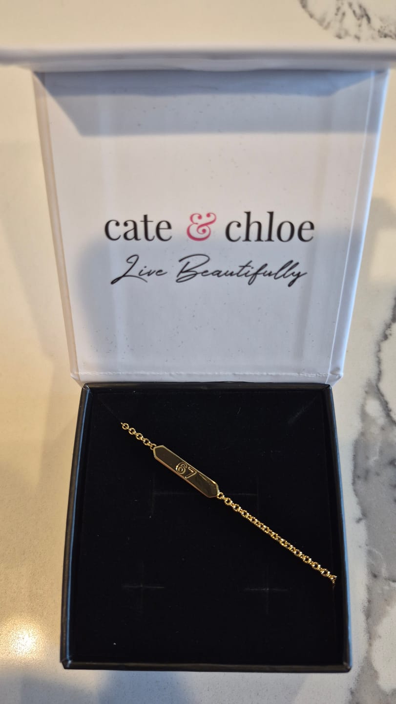 Customer photo review of Kathryn 18k White Gold Plated 67 Bracelet for Women