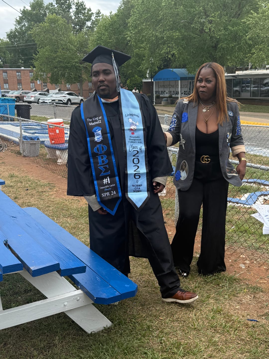 Customer photo review of Personalize Phi Beta Sigma Mix University Black Graduation Stole School And Org Style