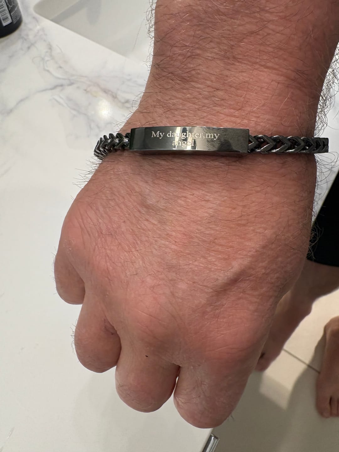 Customer photo review of Franco Link ID Urn Bracelet | 6MM