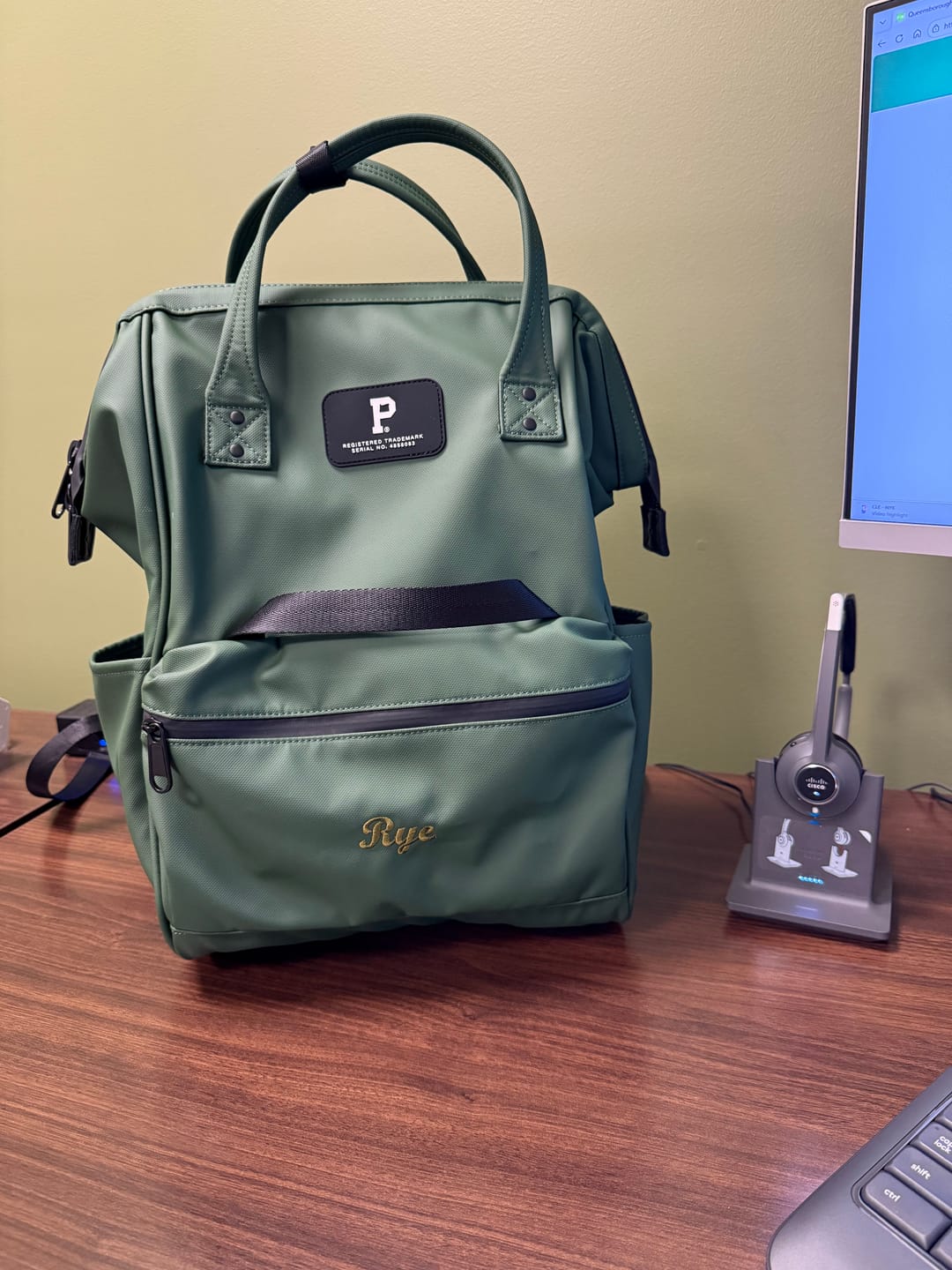 Customer photo review of Personalized Cascade Backpack - Standard