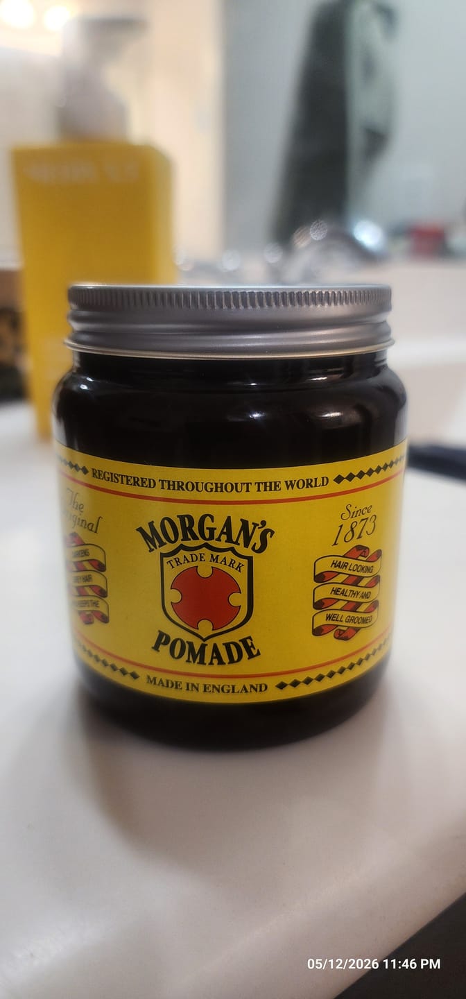 Customer photo review of Morgan's Hair Darkening Pomade 6.76 oz