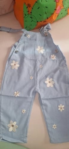 Customer photo review of Embroidered Floral Dungaree Jumpsuit
