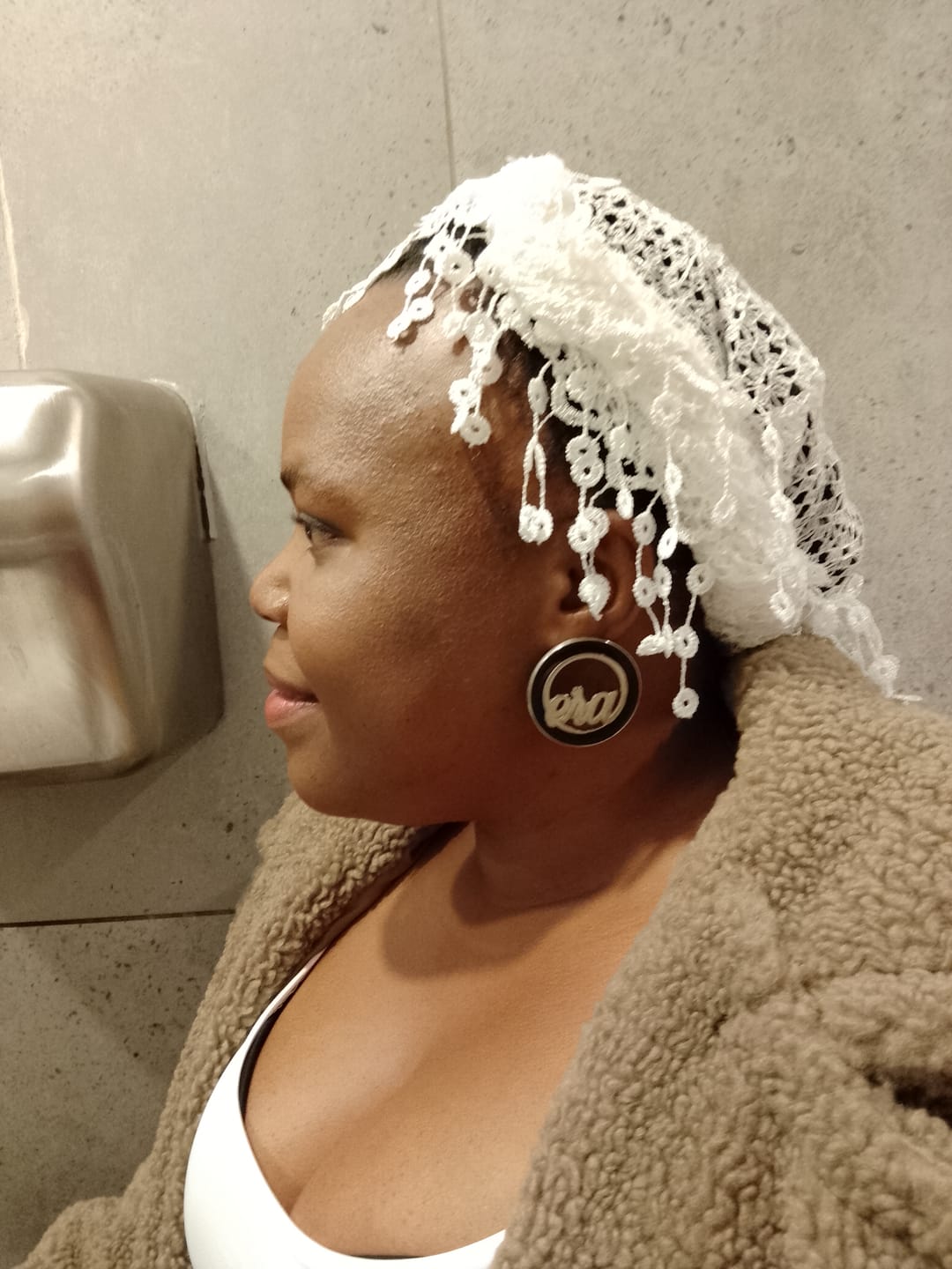 Customer photo review of Silver Diva Earrings