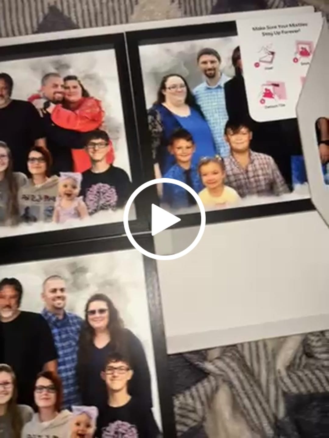 Customer video review of Add Loved One to Photo, Family Portrait From Different Photos, Combine Photos Canvas, Christmas Gift, Memorial Gift for Dad Mom, Add Passed Away