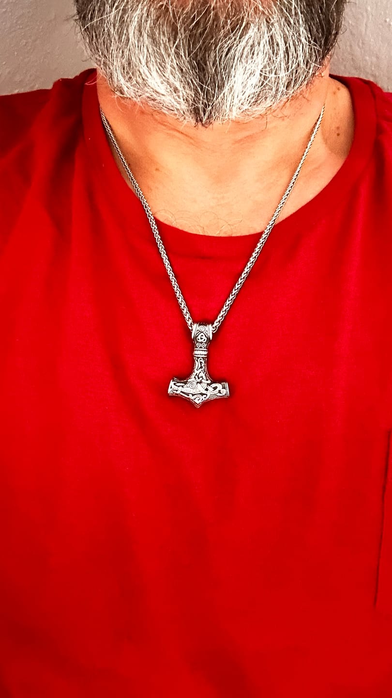 Customer photo review of Mjölnir Necklace