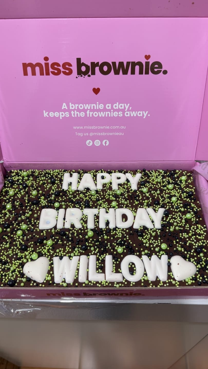 Customer photo review of Birthday Brownie · Large