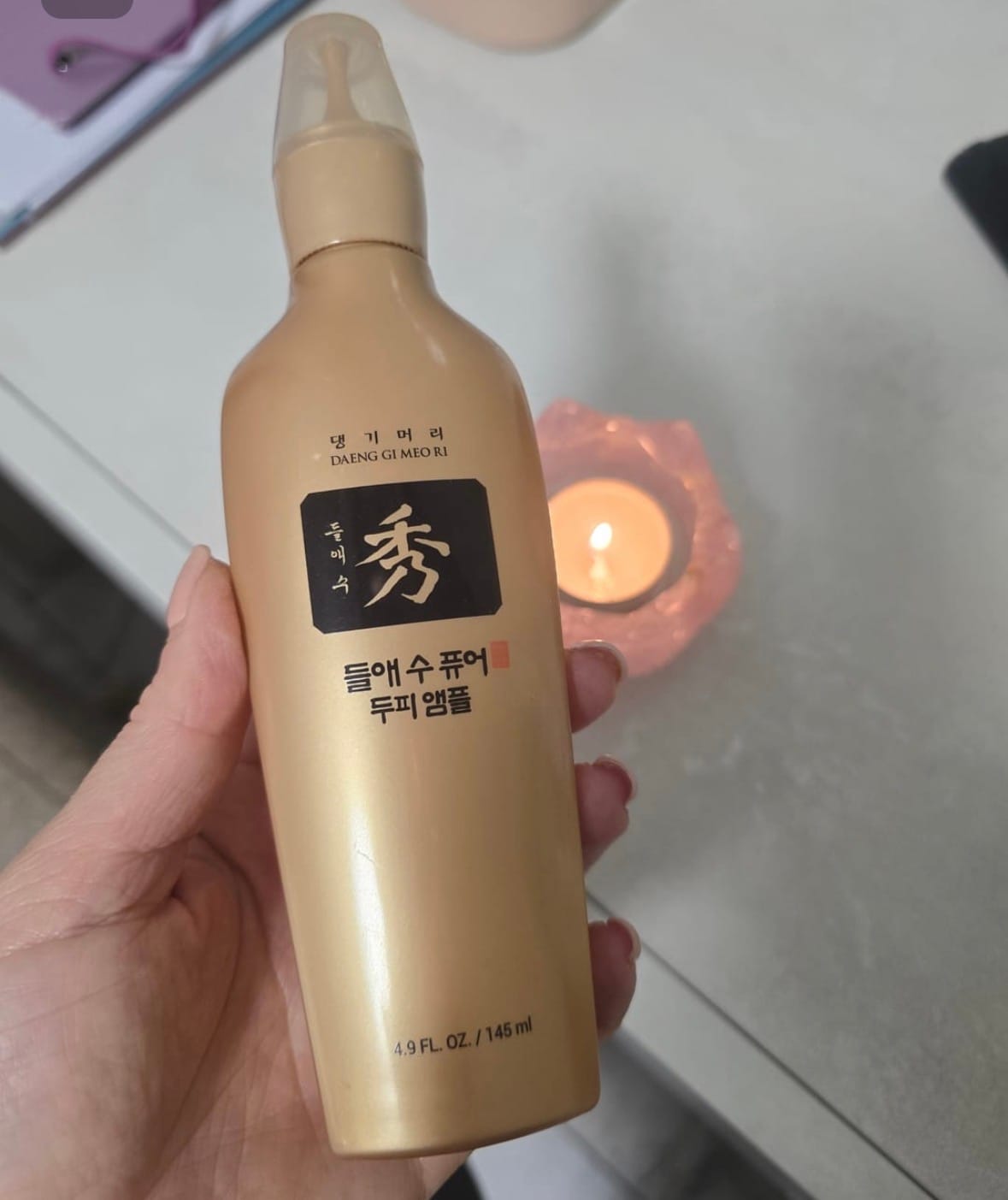 Customer photo review of Пептиден серум за бърз растеж и възстановяване на косата Doori Златен еликсир