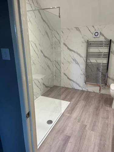 Customer photo review of Anti Slip 1700 x 900 Rectangle Stone Shower Tray