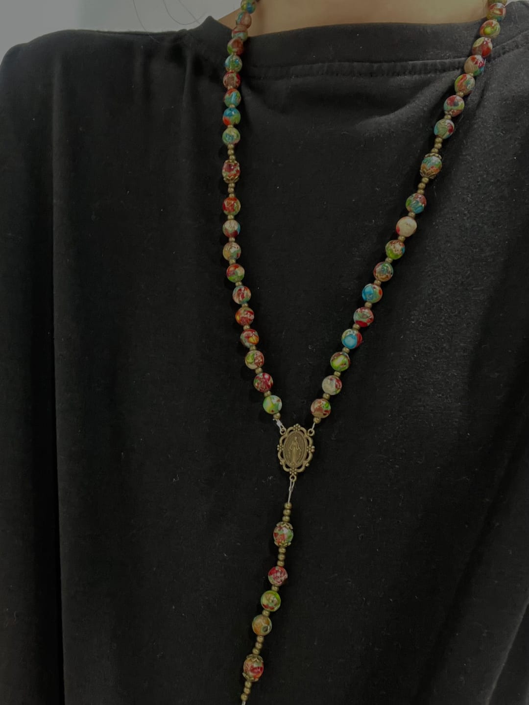 Customer photo review of SolaceBeads Multicolored Imperial Jasper Rosary: A Tapestry of Earth and Spirit