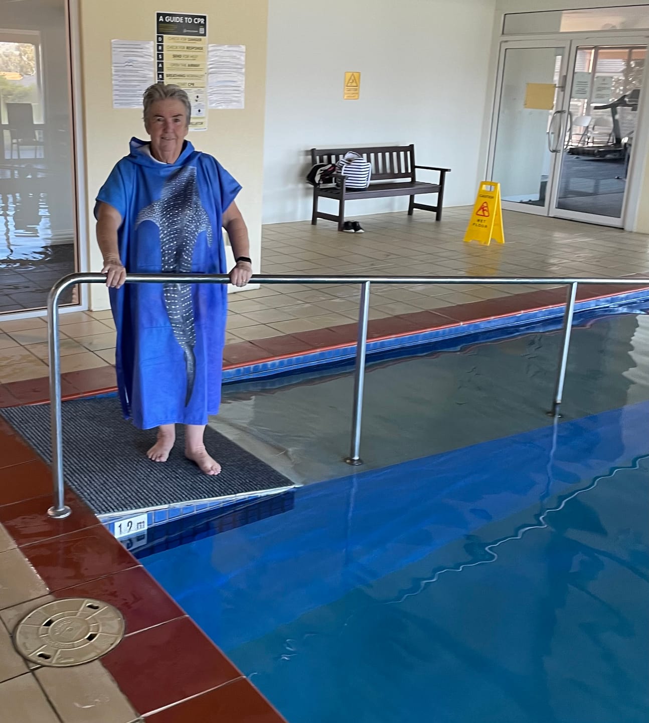 Customer photo review of Whale Shark Ningaloo Reef - Adults Hooded Beach Towel