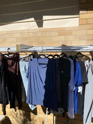 Customer photo review of Wall Mounted Drying Rack - Foldable Indoor and Outdoor Drying Rack