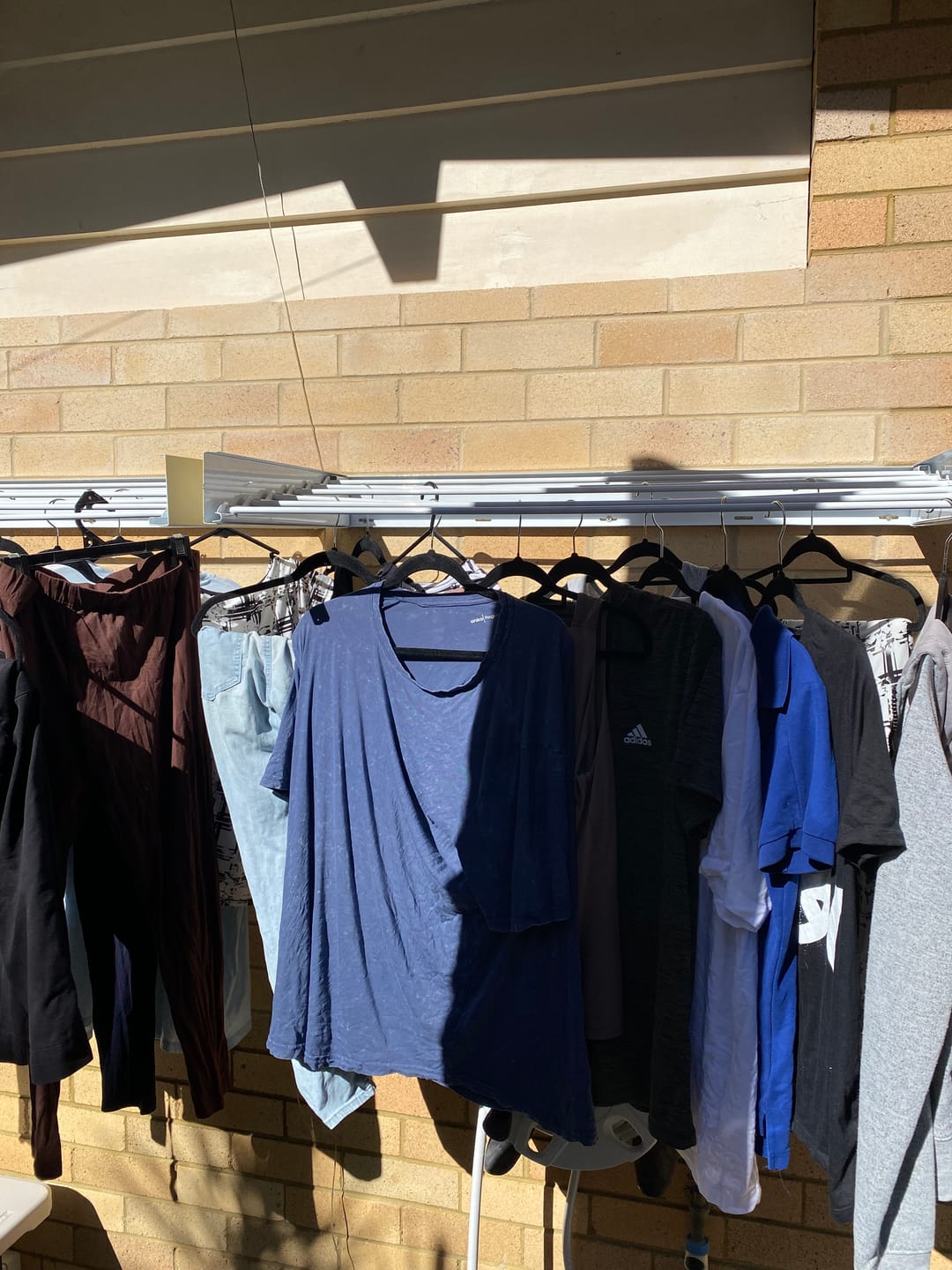 Customer photo review of Wall Mounted Drying Rack - Foldable Indoor and Outdoor Drying Rack